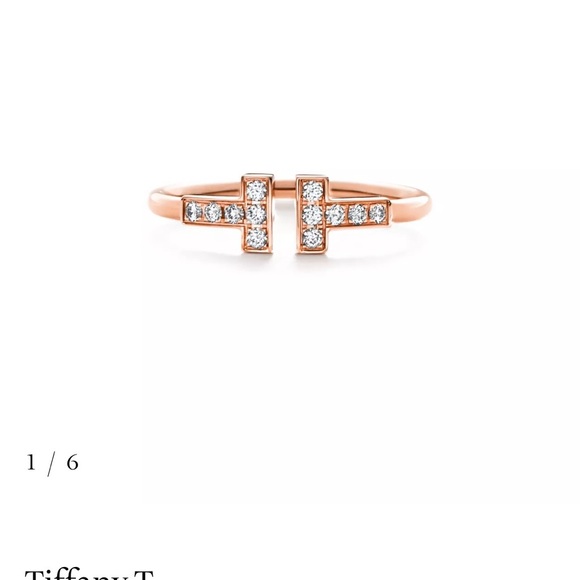 Tiffany & Co. Jewelry - Tiffany & Co. Rose Gold T Ring with Diamonds